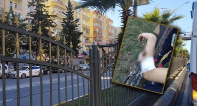 Demir korkuluk gencin koluna saplandı