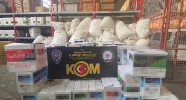 Adana’da gümrük kaçağı makaron ele geçirildi