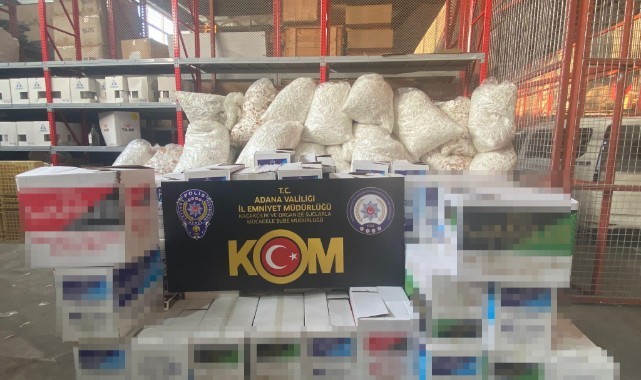 Adana’da gümrük kaçağı makaron ele geçirildi
