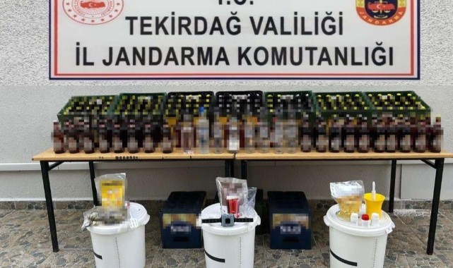 Hayrabolu’da litrelerce sahte alkol yakalandı