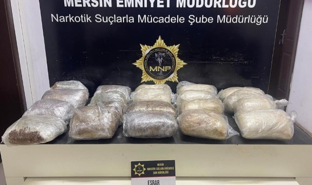 Mersin'de bir tırda kilolarca esrar ele geçirildi