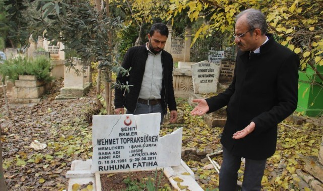 Şanlıurfa’da şehit mezarına büyük saygısızlık