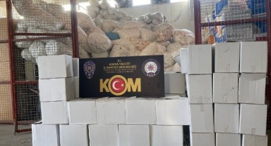 Adana’da çok sayıda gümrük kaçağı makaron ele geçirildi
