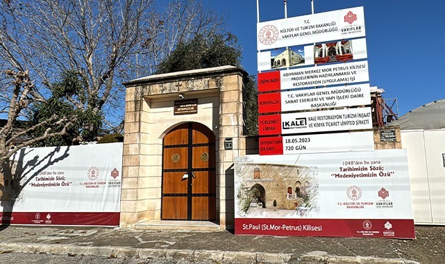 Depremlerde hasar gören kilise restore ediliyor