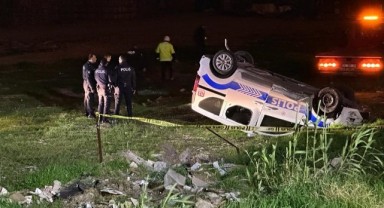 Polis aracı şarampole uçtu: 3 polis yaralı