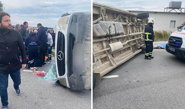 Tarım işçilerini taşıyan servis kamyonetle çarpıştı: 1 ölü, 5 yaralı