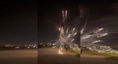 Yılbaşını kutlarken havai fişek elinde patladı