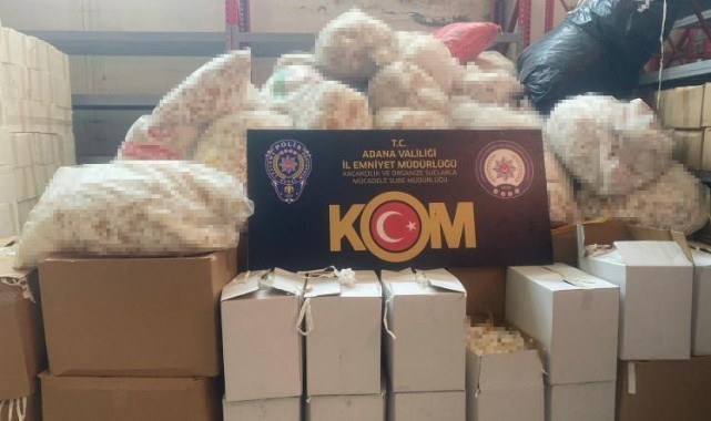 Adana’da milyonlarca makaron ele geçirildi