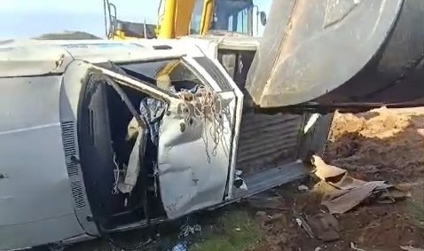 Direksiyonda uyuyakaldı, otomobil takla attı