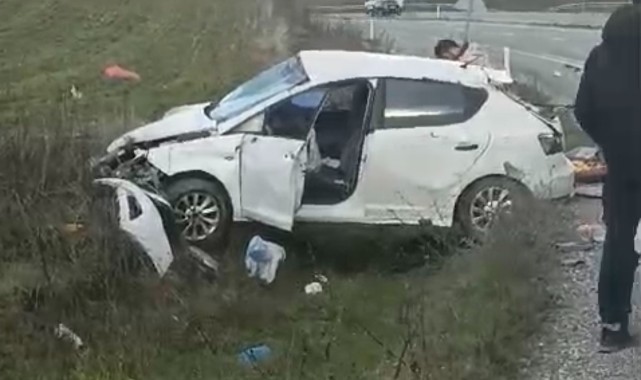 Otomobil şarampole yuvarlandı: 1 yaralı