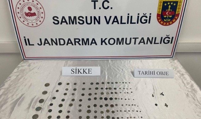 Samsun'da 186 adet sikke ele geçirdi