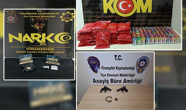 Viranşehir'de 18 şahıs yakalandı, 5 ruhsatsız tabanca ele geçirildi