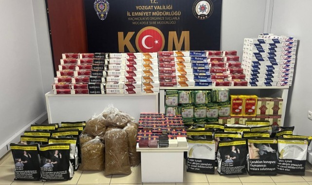 Yozgat’ta dolu ve boş kaçak makaron ele geçirildi