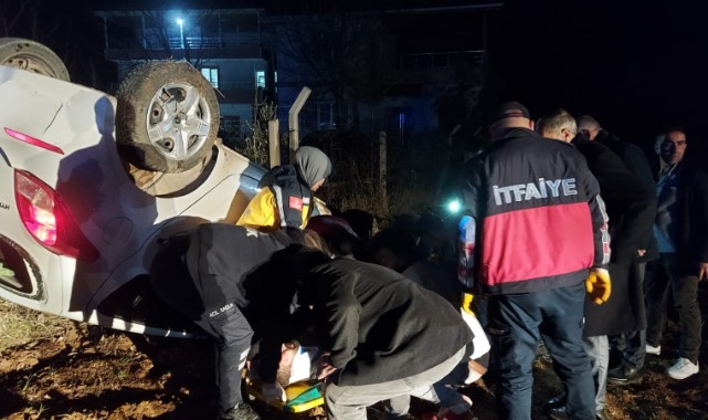 Adıyaman'da otomobil şarampole devrildi! Yaralı var