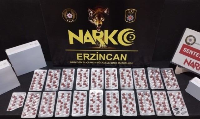 Erzincan’da 285 adet sentetik hap ele geçirildi