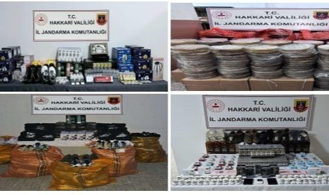Hakkari'de çok sayıda kaçak malzeme ele geçirildi