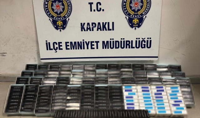 Kapaklı’da sigara ve tabanca ele geçirildi