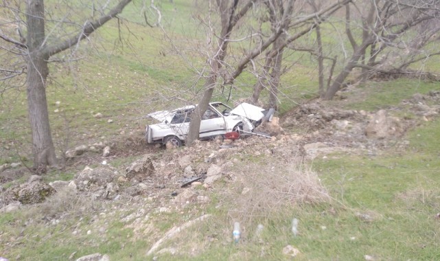 Mardin'de otomobil şarampole devrildi: 2 yaralı