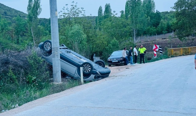 Kontrolden çıkan otomobil takla attı: 1 yaralı
