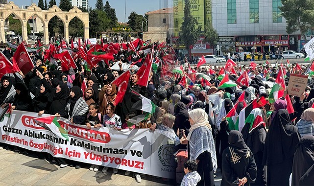 Şanlıurfa'da binlerce vatandaş Gazze ve Filistin için yürüdü