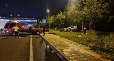 Çarpışan iki otomobil takla attı: 3 yaralı