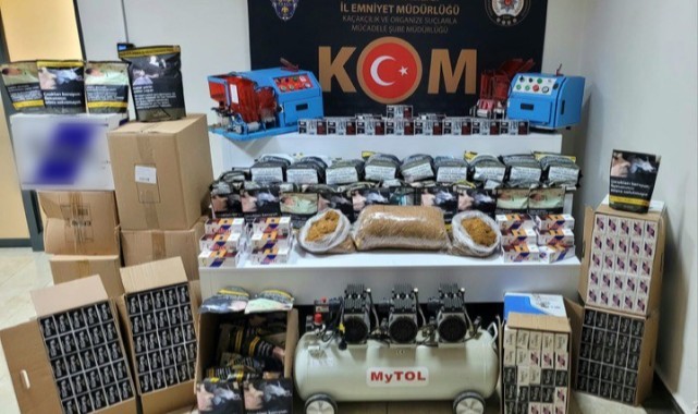 Elazığ'da çok sayıda bandrolsüz makaron ele geçirildi