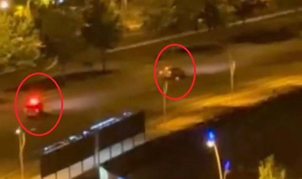 Komşu ilde polis ve otomobil sürücüsü arasında kovalamaca