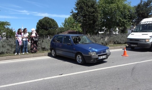 Otomobilin çarptığı yaya yaralandı