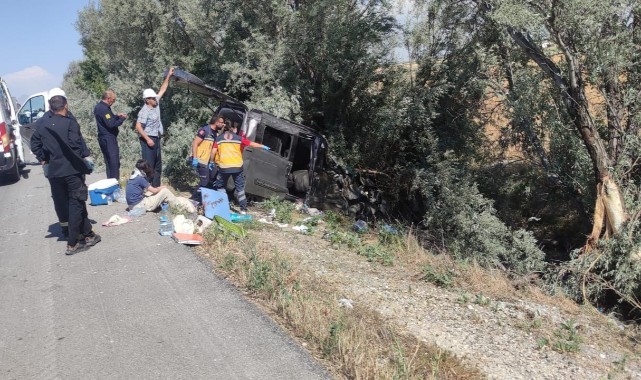 Hafif ticari araç ağaçlara çarptı: 4 yaralı