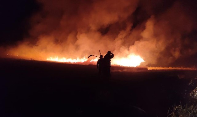 Karaköprü’de yüzlerce dönüm arazi kül oldu!