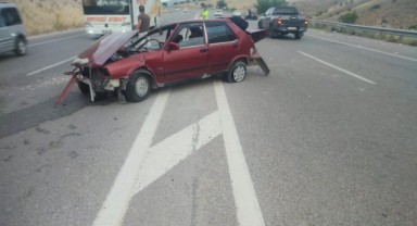 Kontrolden çıkan araç bariyerlere çarptı: 2 yaralı