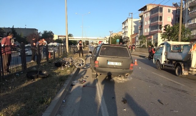 Otomobilin çarptığı motosiklet sürücüsü öldü