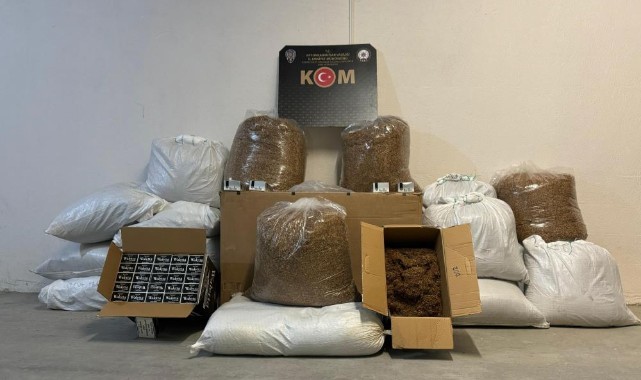 Polisten kaçak makaron ve tütün operasyonu