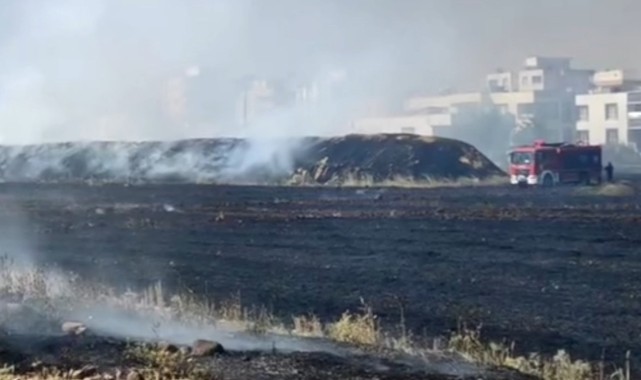 Siverek'te 100 dönüm arazi ve 200 ton saman kül oldu