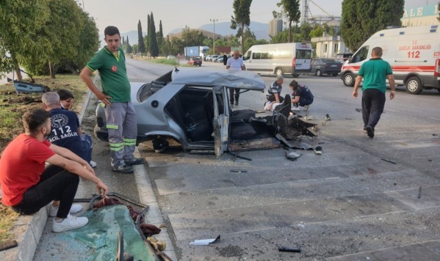 Freni patlayan araç paramparça oldu! 2’si ağır 5 kişi yaralandı.