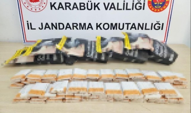 Karabük'te binlerce makaron ve tütün ele geçirildi