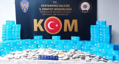 Kastamonu’da 56 bin 400 adet makaron ele geçirildi
