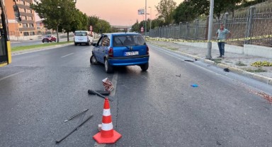 Lastiği patlayan otomobil duvara çarptı: 1 ağır yaralı