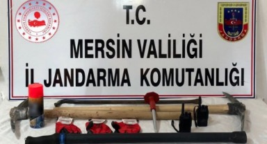 Mersin'de kaçak kazı yapan 3 şüpheli yakalandı