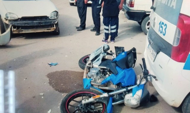 Otomobil ile motosiklet çarpıştı: 1 yaralı