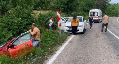 Otomobil şarampole devrildi: 2 yaralı