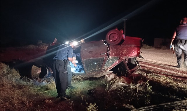 Takla atan otomobilin sürücüsü yaralandı