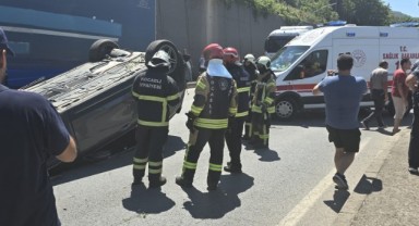 Çalışır vaziyetteki otomobil Karayolu'na uçtu