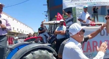 Fıstık fiyatlarına tepki gösteren çiftçiler, traktörlerle eylem yaptı
