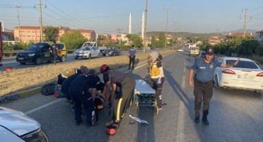 Manisa'da motosiklet devrildi: 1 yaralı