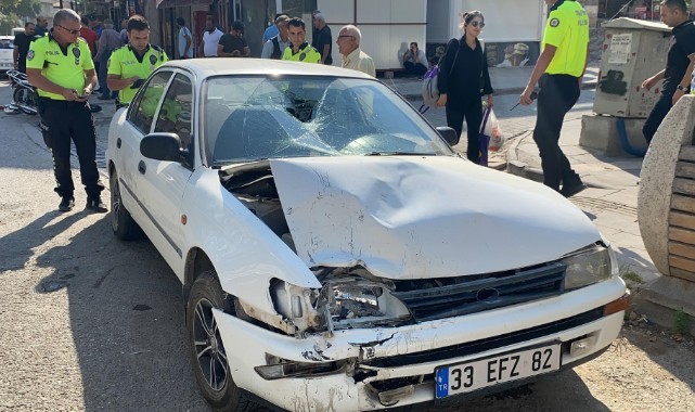 Motosiklet sürücüsü metrelerce havaya uçtu