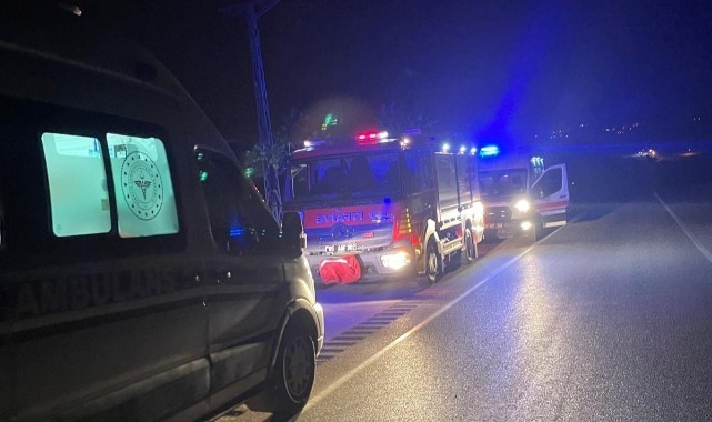 Şarampole yuvarlanan araçta iki kişi yaralandı