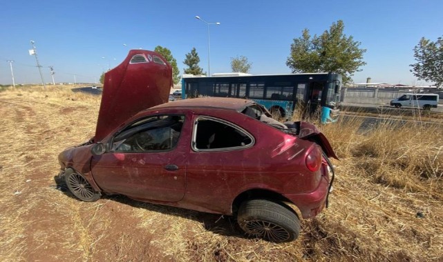 Sürücüsünün kontrolünden çıkan otomobil takla attı: 1 yaralı