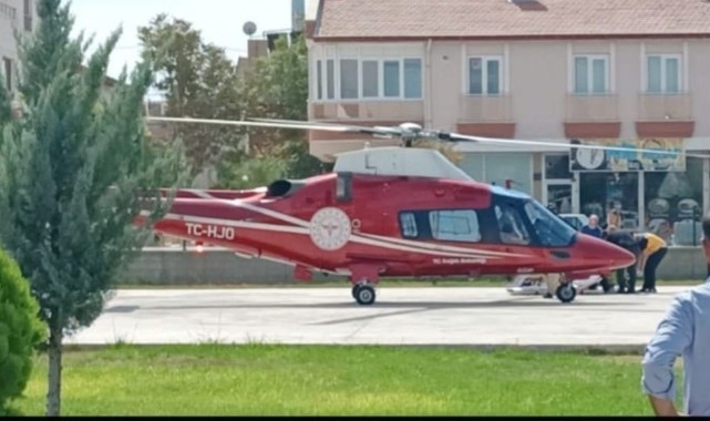 Hava ambulansı kalp krizi geçiren hasta için havalandı