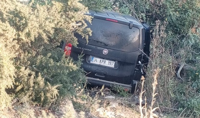 Kontrolden çıkan otomobil ağaçlık alana girdi: 5 yaralı